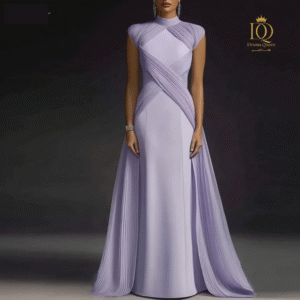 💜 فستان سهرة طويل راقٍ – بنفسجي فاتح