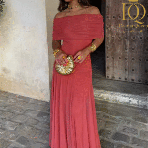 فستان عالي الخصر بدون حمالات