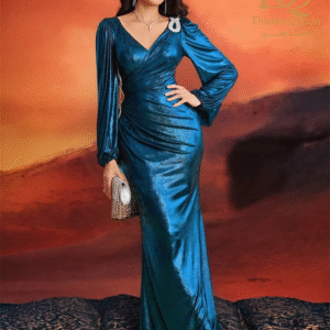 فستان جلد لامع طويل